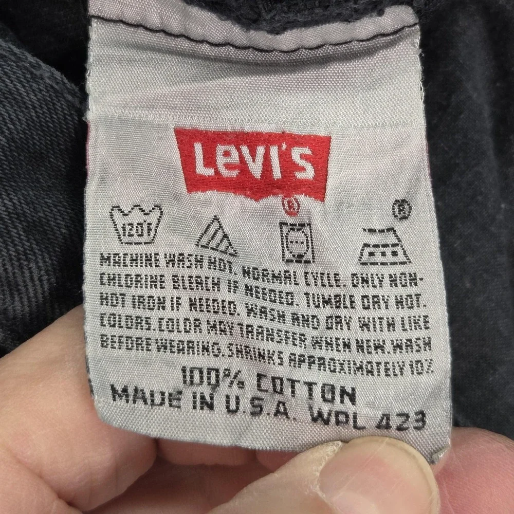 Vintage Levis 501 Jeans Mens‎ Charcoal Straight Button Fly USA 90s Fits 30x30